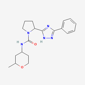 molecular formula C19H25N5O2 B7165085 N-(2-methyloxan-4-yl)-2-(3-phenyl-1H-1,2,4-triazol-5-yl)pyrrolidine-1-carboxamide 