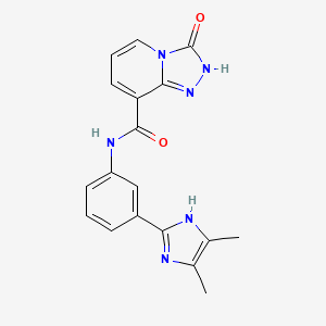 molecular formula C18H16N6O2 B7165148 N-[3-(4,5-dimethyl-1H-imidazol-2-yl)phenyl]-3-oxo-2H-[1,2,4]triazolo[4,3-a]pyridine-8-carboxamide 