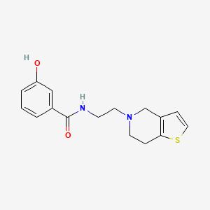 molecular formula C16H18N2O2S B7165156 N-[2-(6,7-dihydro-4H-thieno[3,2-c]pyridin-5-yl)ethyl]-3-hydroxybenzamide 