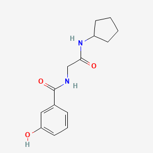 molecular formula C14H18N2O3 B7165168 N-[2-(cyclopentylamino)-2-oxoethyl]-3-hydroxybenzamide 
