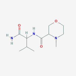 molecular formula C11H21N3O3 B7165197 N-(1-amino-3-methyl-1-oxobutan-2-yl)-4-methylmorpholine-3-carboxamide 