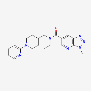 molecular formula C20H25N7O B7165285 N-ethyl-3-methyl-N-[(1-pyridin-2-ylpiperidin-4-yl)methyl]triazolo[4,5-b]pyridine-6-carboxamide 