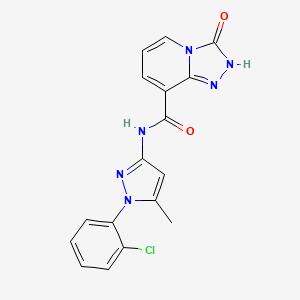 molecular formula C17H13ClN6O2 B7165304 N-[1-(2-chlorophenyl)-5-methylpyrazol-3-yl]-3-oxo-2H-[1,2,4]triazolo[4,3-a]pyridine-8-carboxamide 