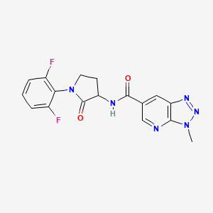 molecular formula C17H14F2N6O2 B7165379 N-[1-(2,6-difluorophenyl)-2-oxopyrrolidin-3-yl]-3-methyltriazolo[4,5-b]pyridine-6-carboxamide 