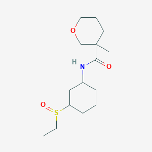 molecular formula C15H27NO3S B7165408 N-(3-ethylsulfinylcyclohexyl)-3-methyloxane-3-carboxamide 