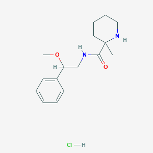 molecular formula C16H25ClN2O2 B7165409 N-(2-methoxy-2-phenylethyl)-2-methylpiperidine-2-carboxamide;hydrochloride 
