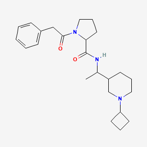 molecular formula C24H35N3O2 B7165469 N-[1-(1-cyclobutylpiperidin-3-yl)ethyl]-1-(2-phenylacetyl)pyrrolidine-2-carboxamide 