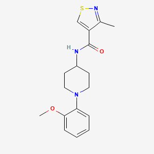 molecular formula C17H21N3O2S B7165484 N-[1-(2-methoxyphenyl)piperidin-4-yl]-3-methyl-1,2-thiazole-4-carboxamide 