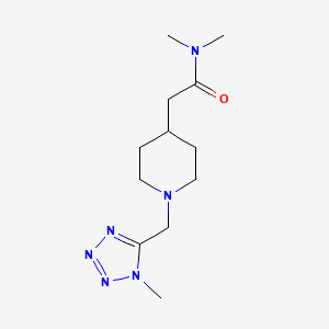 molecular formula C12H22N6O B7165490 N,N-dimethyl-2-[1-[(1-methyltetrazol-5-yl)methyl]piperidin-4-yl]acetamide 