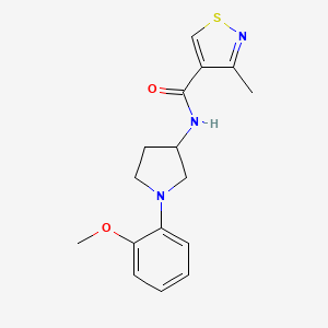 molecular formula C16H19N3O2S B7165499 N-[1-(2-methoxyphenyl)pyrrolidin-3-yl]-3-methyl-1,2-thiazole-4-carboxamide 