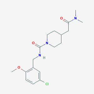 molecular formula C18H26ClN3O3 B7165514 N-[(5-chloro-2-methoxyphenyl)methyl]-4-[2-(dimethylamino)-2-oxoethyl]piperidine-1-carboxamide 