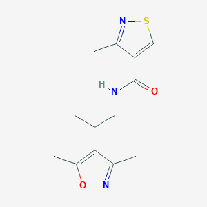 molecular formula C13H17N3O2S B7165535 N-[2-(3,5-dimethyl-1,2-oxazol-4-yl)propyl]-3-methyl-1,2-thiazole-4-carboxamide 