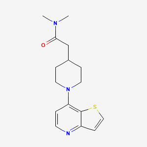 molecular formula C16H21N3OS B7165537 N,N-dimethyl-2-(1-thieno[3,2-b]pyridin-7-ylpiperidin-4-yl)acetamide 