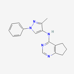 molecular formula C17H17N5 B7165563 N-(3-methyl-1-phenylpyrazol-4-yl)-6,7-dihydro-5H-cyclopenta[d]pyrimidin-4-amine 