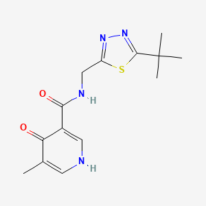 molecular formula C14H18N4O2S B7165600 N-[(5-tert-butyl-1,3,4-thiadiazol-2-yl)methyl]-5-methyl-4-oxo-1H-pyridine-3-carboxamide 