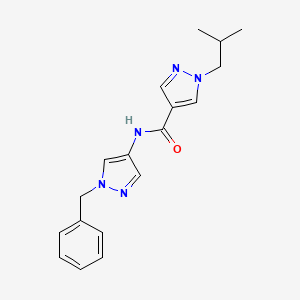 molecular formula C18H21N5O B7165709 N-(1-benzylpyrazol-4-yl)-1-(2-methylpropyl)pyrazole-4-carboxamide 