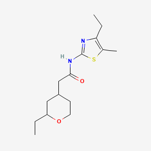 molecular formula C15H24N2O2S B7165714 N-(4-ethyl-5-methyl-1,3-thiazol-2-yl)-2-(2-ethyloxan-4-yl)acetamide 