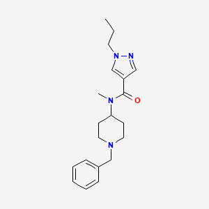 molecular formula C20H28N4O B7165737 N-(1-benzylpiperidin-4-yl)-N-methyl-1-propylpyrazole-4-carboxamide 