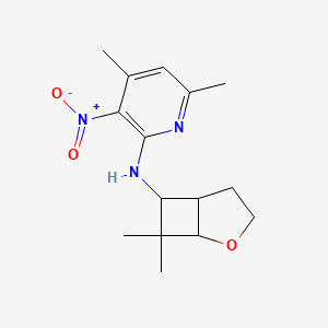 molecular formula C15H21N3O3 B7165772 N-(7,7-dimethyl-2-oxabicyclo[3.2.0]heptan-6-yl)-4,6-dimethyl-3-nitropyridin-2-amine 