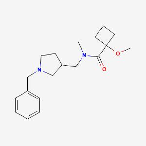 molecular formula C19H28N2O2 B7165807 N-[(1-benzylpyrrolidin-3-yl)methyl]-1-methoxy-N-methylcyclobutane-1-carboxamide 