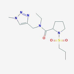 molecular formula C14H25N5O3S B7165898 N-ethyl-N-[(1-methyltriazol-4-yl)methyl]-1-propylsulfonylpyrrolidine-2-carboxamide 