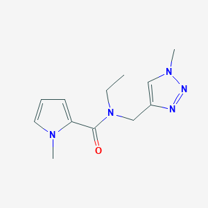 molecular formula C12H17N5O B7165906 N-ethyl-1-methyl-N-[(1-methyltriazol-4-yl)methyl]pyrrole-2-carboxamide 