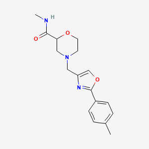 molecular formula C17H21N3O3 B7165908 N-methyl-4-[[2-(4-methylphenyl)-1,3-oxazol-4-yl]methyl]morpholine-2-carboxamide 