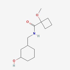 molecular formula C13H23NO3 B7165946 N-[(3-hydroxycyclohexyl)methyl]-1-methoxycyclobutane-1-carboxamide 