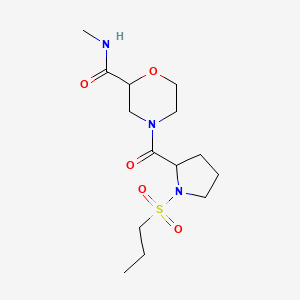 molecular formula C14H25N3O5S B7166013 N-methyl-4-(1-propylsulfonylpyrrolidine-2-carbonyl)morpholine-2-carboxamide 