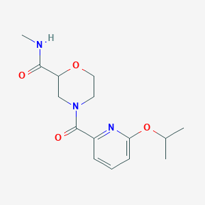 molecular formula C15H21N3O4 B7166015 N-methyl-4-(6-propan-2-yloxypyridine-2-carbonyl)morpholine-2-carboxamide 