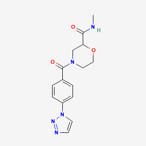 molecular formula C15H17N5O3 B7166017 N-methyl-4-[4-(triazol-1-yl)benzoyl]morpholine-2-carboxamide 