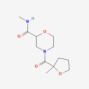 molecular formula C12H20N2O4 B7166029 N-methyl-4-(2-methyloxolane-2-carbonyl)morpholine-2-carboxamide 