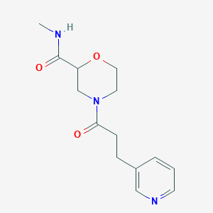 molecular formula C14H19N3O3 B7166043 N-methyl-4-(3-pyridin-3-ylpropanoyl)morpholine-2-carboxamide 