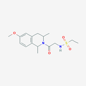 molecular formula C16H24N2O4S B7166112 N-[2-(6-methoxy-1,3-dimethyl-3,4-dihydro-1H-isoquinolin-2-yl)-2-oxoethyl]ethanesulfonamide 