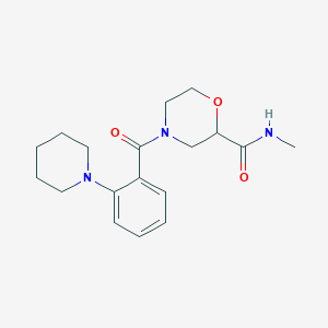 molecular formula C18H25N3O3 B7166121 N-methyl-4-(2-piperidin-1-ylbenzoyl)morpholine-2-carboxamide 