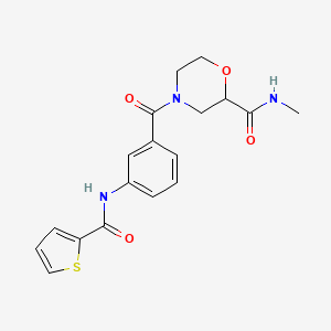molecular formula C18H19N3O4S B7166125 N-methyl-4-[3-(thiophene-2-carbonylamino)benzoyl]morpholine-2-carboxamide 