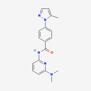 molecular formula C18H19N5O B7166127 N-[6-(dimethylamino)pyridin-2-yl]-4-(5-methylpyrazol-1-yl)benzamide 