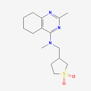 molecular formula C15H23N3O2S B7166219 N-[(1,1-dioxothiolan-3-yl)methyl]-N,2-dimethyl-5,6,7,8-tetrahydroquinazolin-4-amine 
