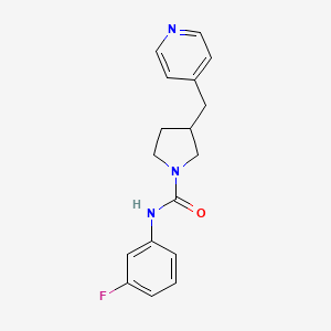 molecular formula C17H18FN3O B7166237 N-(3-fluorophenyl)-3-(pyridin-4-ylmethyl)pyrrolidine-1-carboxamide 