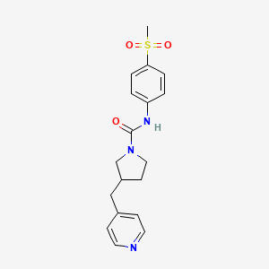 molecular formula C18H21N3O3S B7166274 N-(4-methylsulfonylphenyl)-3-(pyridin-4-ylmethyl)pyrrolidine-1-carboxamide 