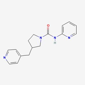 molecular formula C16H18N4O B7166287 N-pyridin-2-yl-3-(pyridin-4-ylmethyl)pyrrolidine-1-carboxamide 