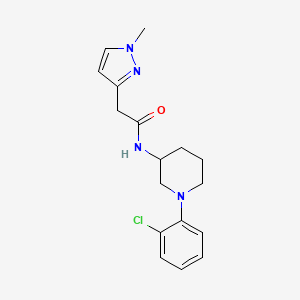 molecular formula C17H21ClN4O B7166315 N-[1-(2-chlorophenyl)piperidin-3-yl]-2-(1-methylpyrazol-3-yl)acetamide 