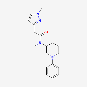 molecular formula C18H24N4O B7166328 N-methyl-2-(1-methylpyrazol-3-yl)-N-(1-phenylpiperidin-3-yl)acetamide 