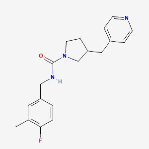 molecular formula C19H22FN3O B7166376 N-[(4-fluoro-3-methylphenyl)methyl]-3-(pyridin-4-ylmethyl)pyrrolidine-1-carboxamide 