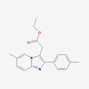 molecular formula C19H20N2O2 B071664 Ethyl 2-(6-methyl-2-(p-tolyl)imidazo[1,2-a]pyridin-3-yl)acetate CAS No. 193979-47-4