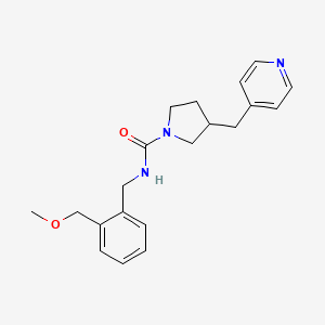 molecular formula C20H25N3O2 B7166409 N-[[2-(methoxymethyl)phenyl]methyl]-3-(pyridin-4-ylmethyl)pyrrolidine-1-carboxamide 