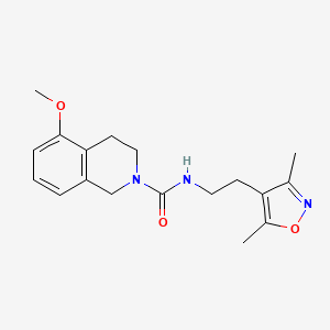 molecular formula C18H23N3O3 B7166444 N-[2-(3,5-dimethyl-1,2-oxazol-4-yl)ethyl]-5-methoxy-3,4-dihydro-1H-isoquinoline-2-carboxamide 