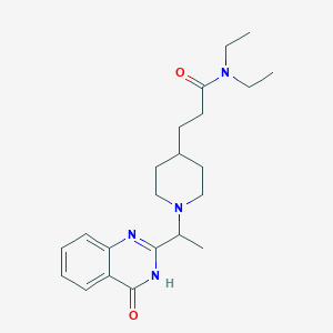molecular formula C22H32N4O2 B7166455 N,N-diethyl-3-[1-[1-(4-oxo-3H-quinazolin-2-yl)ethyl]piperidin-4-yl]propanamide 