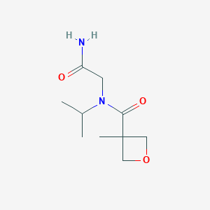 molecular formula C10H18N2O3 B7166477 N-(2-amino-2-oxoethyl)-3-methyl-N-propan-2-yloxetane-3-carboxamide 