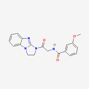 molecular formula C19H18N4O3 B7166486 N-[2-(1,2-dihydroimidazo[1,2-a]benzimidazol-3-yl)-2-oxoethyl]-3-methoxybenzamide 